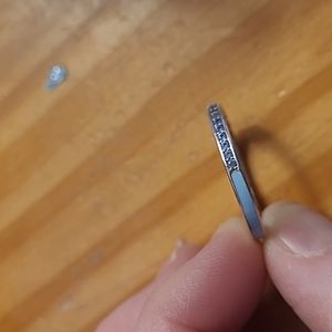 Pandora enamel and blue crystal ring